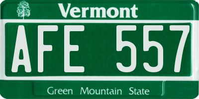 VT license plate AFE557