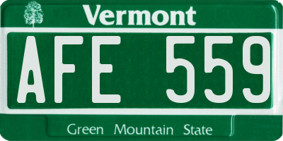 VT license plate AFE559
