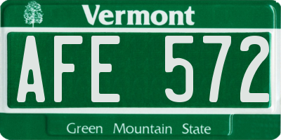 VT license plate AFE572