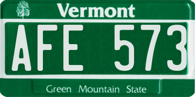 VT license plate AFE573