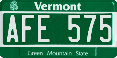 VT license plate AFE575