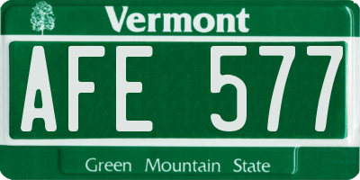 VT license plate AFE577