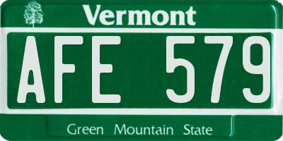 VT license plate AFE579