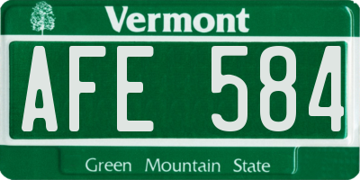 VT license plate AFE584