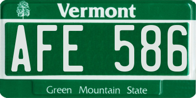 VT license plate AFE586
