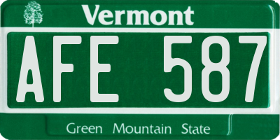 VT license plate AFE587