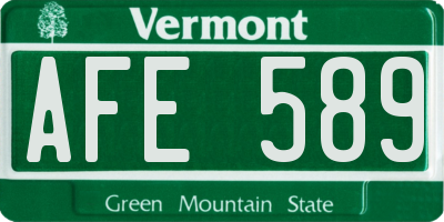 VT license plate AFE589