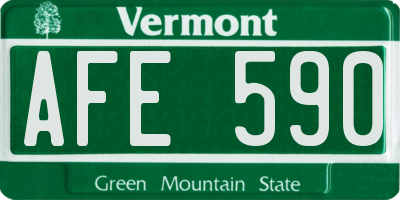 VT license plate AFE590