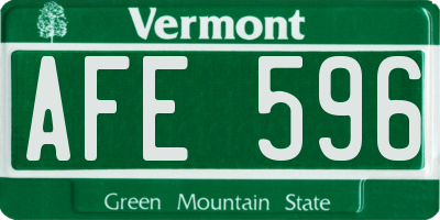 VT license plate AFE596