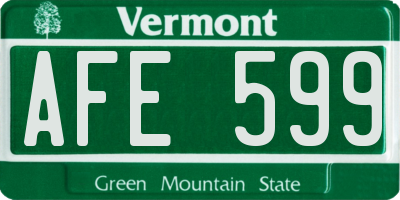 VT license plate AFE599
