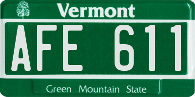 VT license plate AFE611