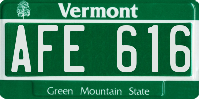 VT license plate AFE616