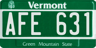 VT license plate AFE631
