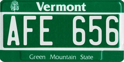 VT license plate AFE656