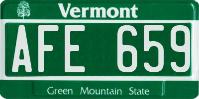 VT license plate AFE659