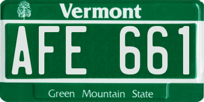 VT license plate AFE661