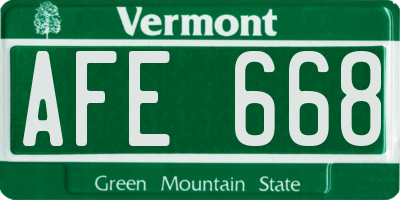 VT license plate AFE668