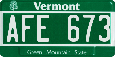 VT license plate AFE673