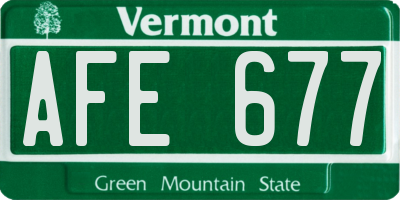 VT license plate AFE677