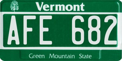 VT license plate AFE682