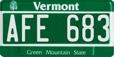 VT license plate AFE683