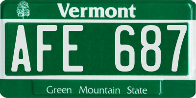 VT license plate AFE687