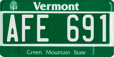 VT license plate AFE691