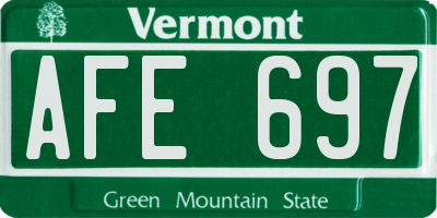 VT license plate AFE697