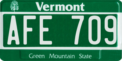 VT license plate AFE709