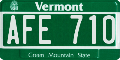 VT license plate AFE710