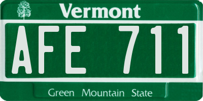 VT license plate AFE711