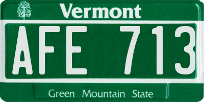 VT license plate AFE713