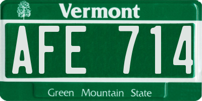 VT license plate AFE714