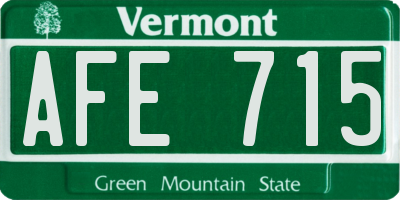 VT license plate AFE715