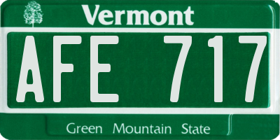 VT license plate AFE717