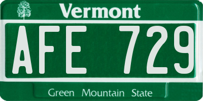 VT license plate AFE729