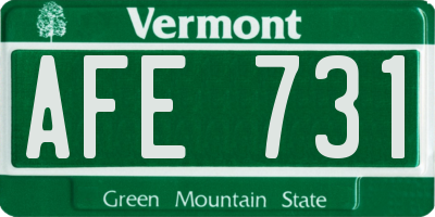 VT license plate AFE731