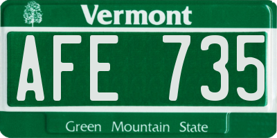 VT license plate AFE735