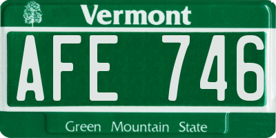 VT license plate AFE746