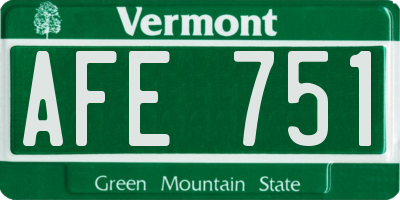 VT license plate AFE751