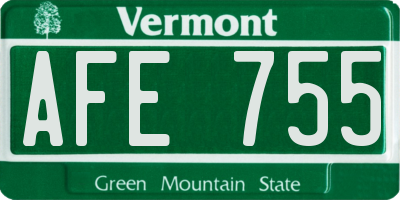 VT license plate AFE755