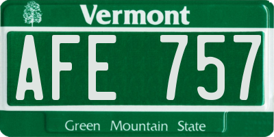 VT license plate AFE757