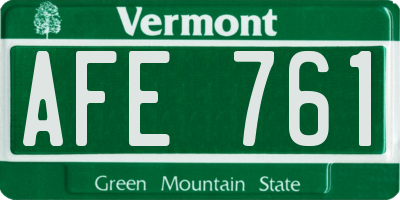 VT license plate AFE761