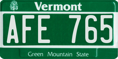 VT license plate AFE765