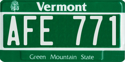 VT license plate AFE771