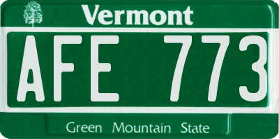 VT license plate AFE773