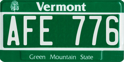 VT license plate AFE776