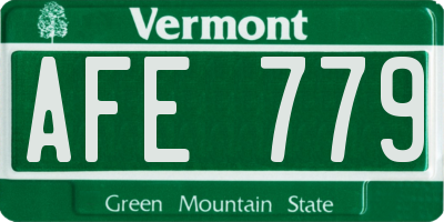 VT license plate AFE779
