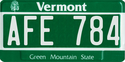 VT license plate AFE784