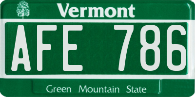 VT license plate AFE786
